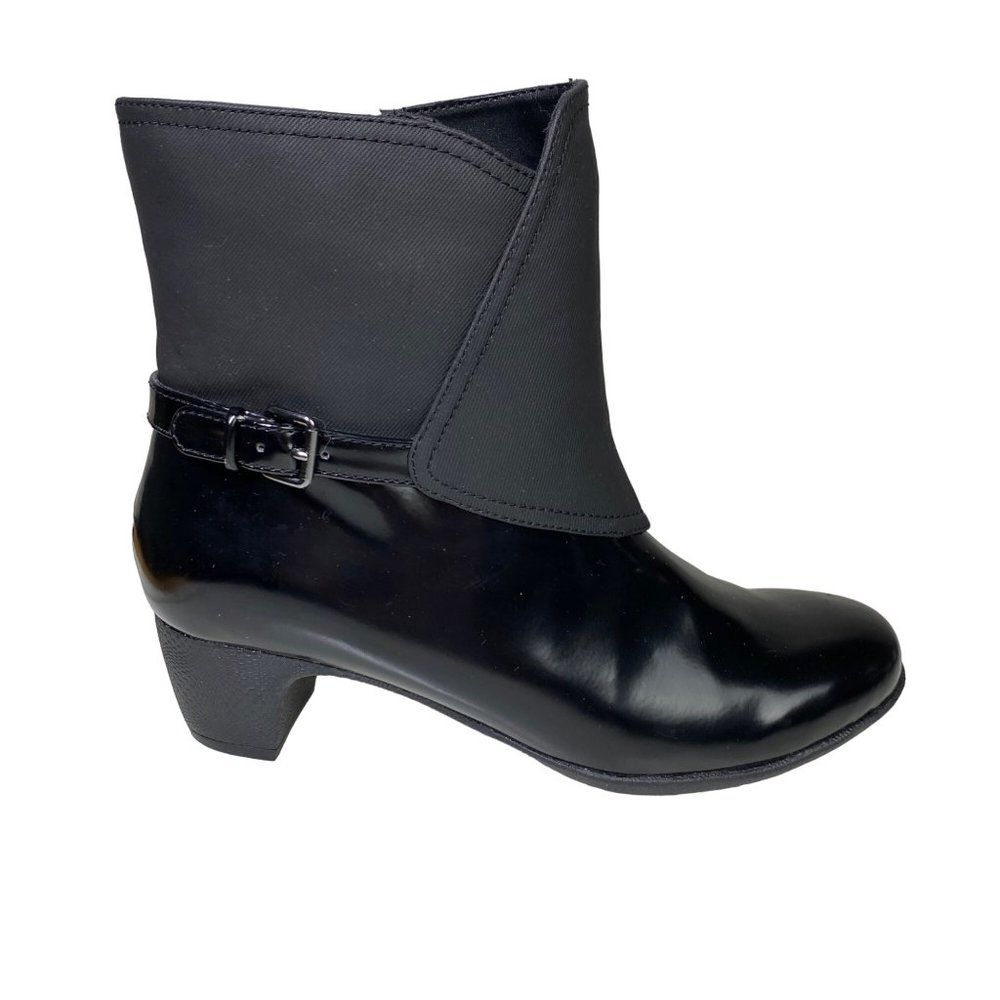Softwalk black heeled mid-calf boots Zip Up Womens cushion arch support 9 narrow